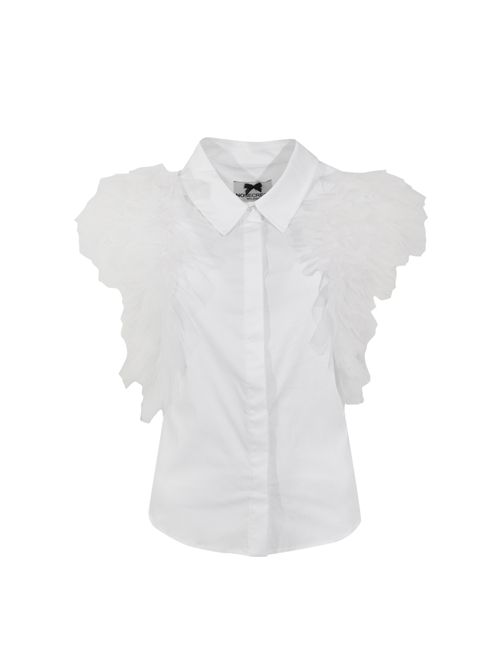 Camicia in popeline con maniche tulle NO SECRETS | 261NS119COCCO